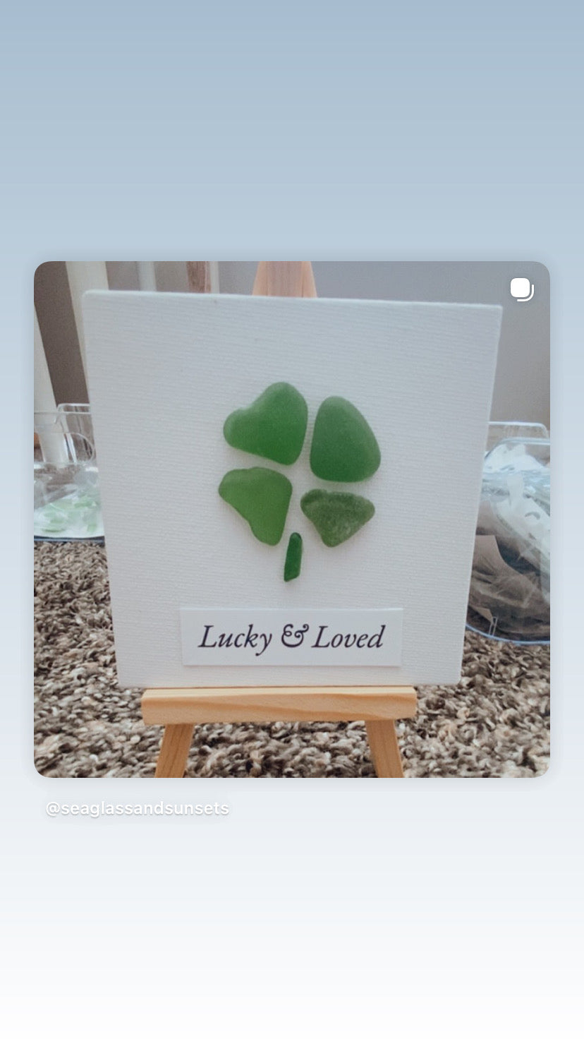 Four-Leaf Clover Collection | 4x4 Sea Glass Art