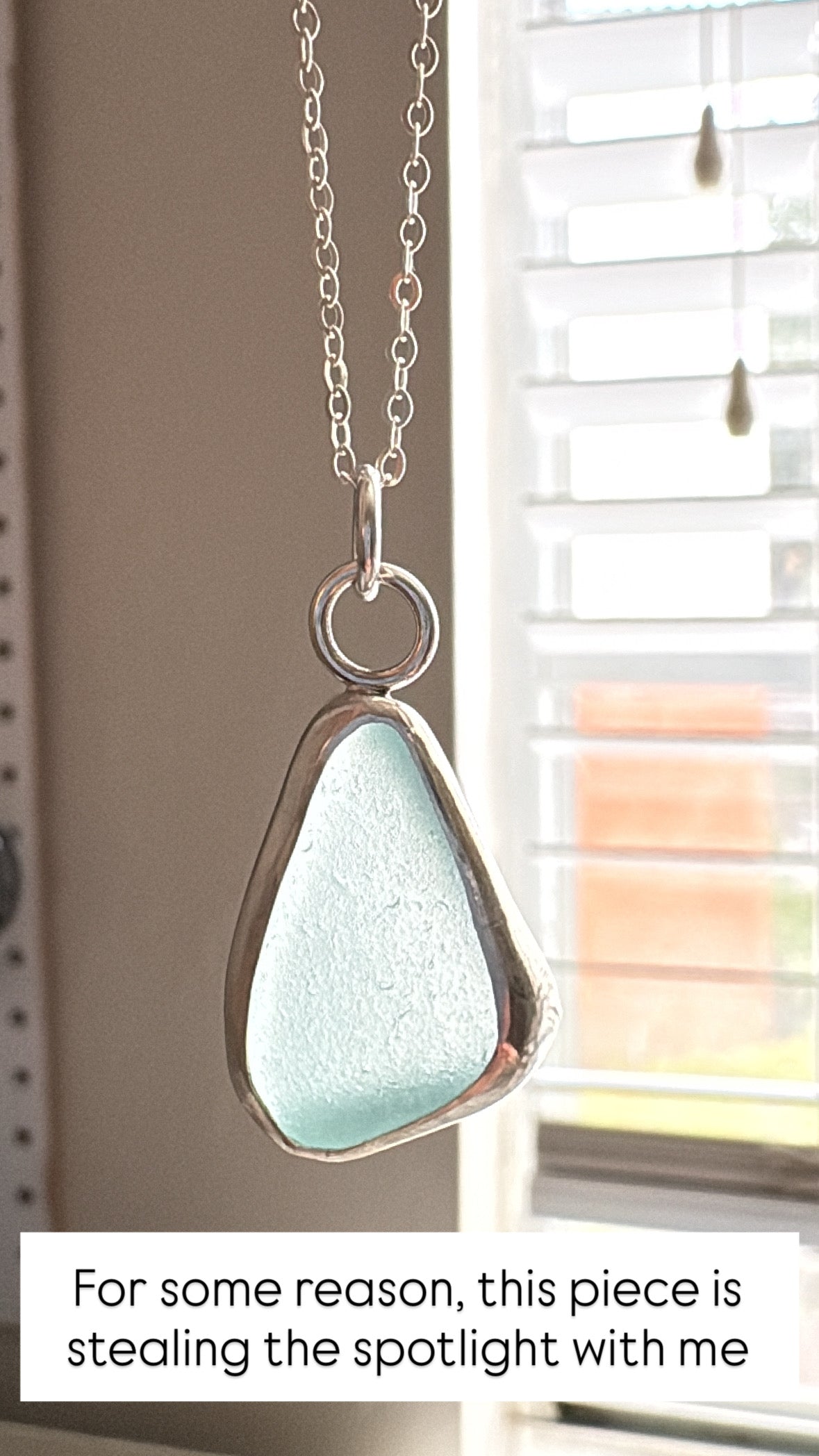 Sea to Shining Sea | Sea Foam Sea Glass Sterling Silver Pendant Necklace