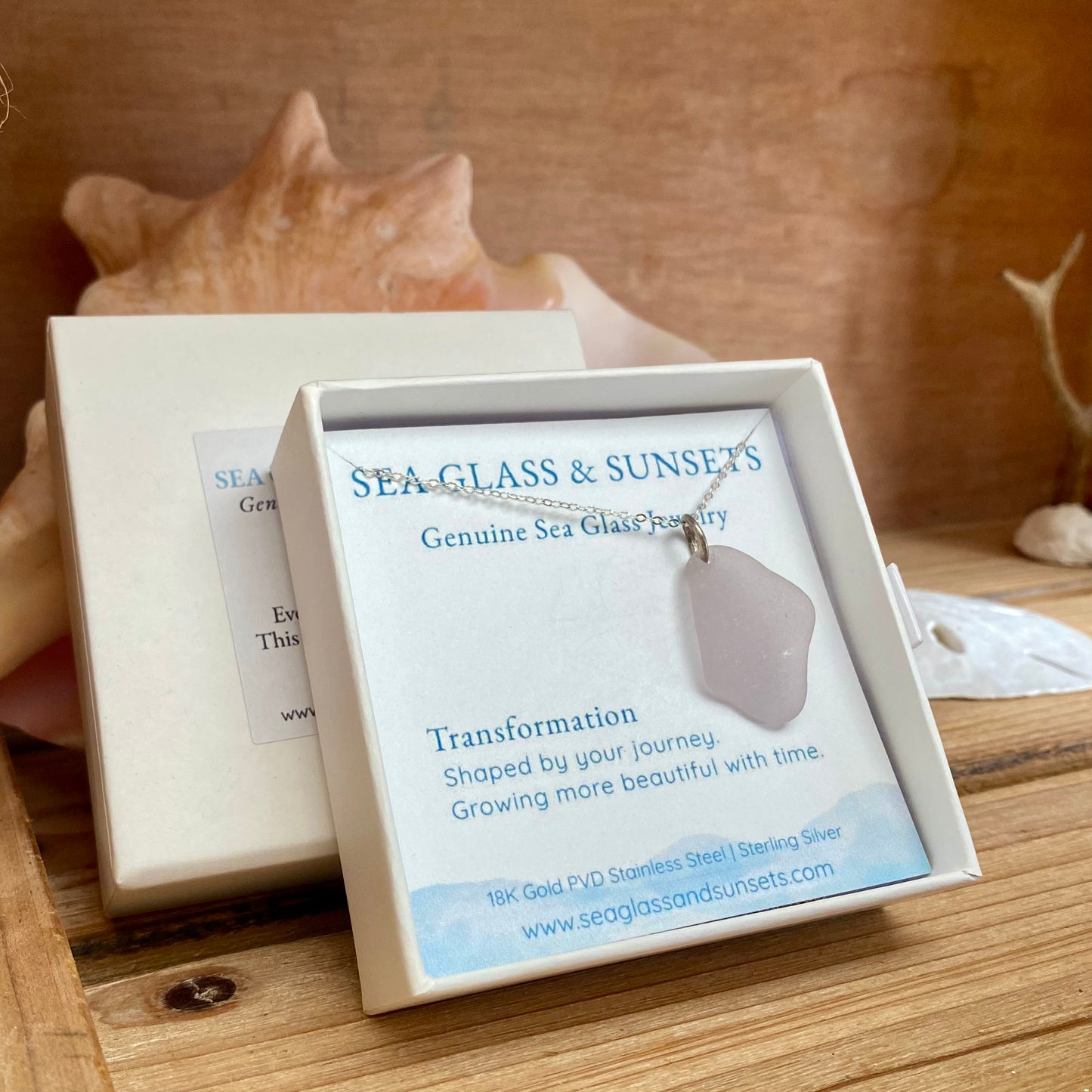 Violet Shore – Organic Light Purple Sea Glass Necklace