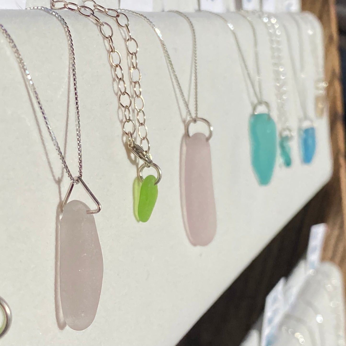 Light Green Sea Foam Sea Glass Necklace