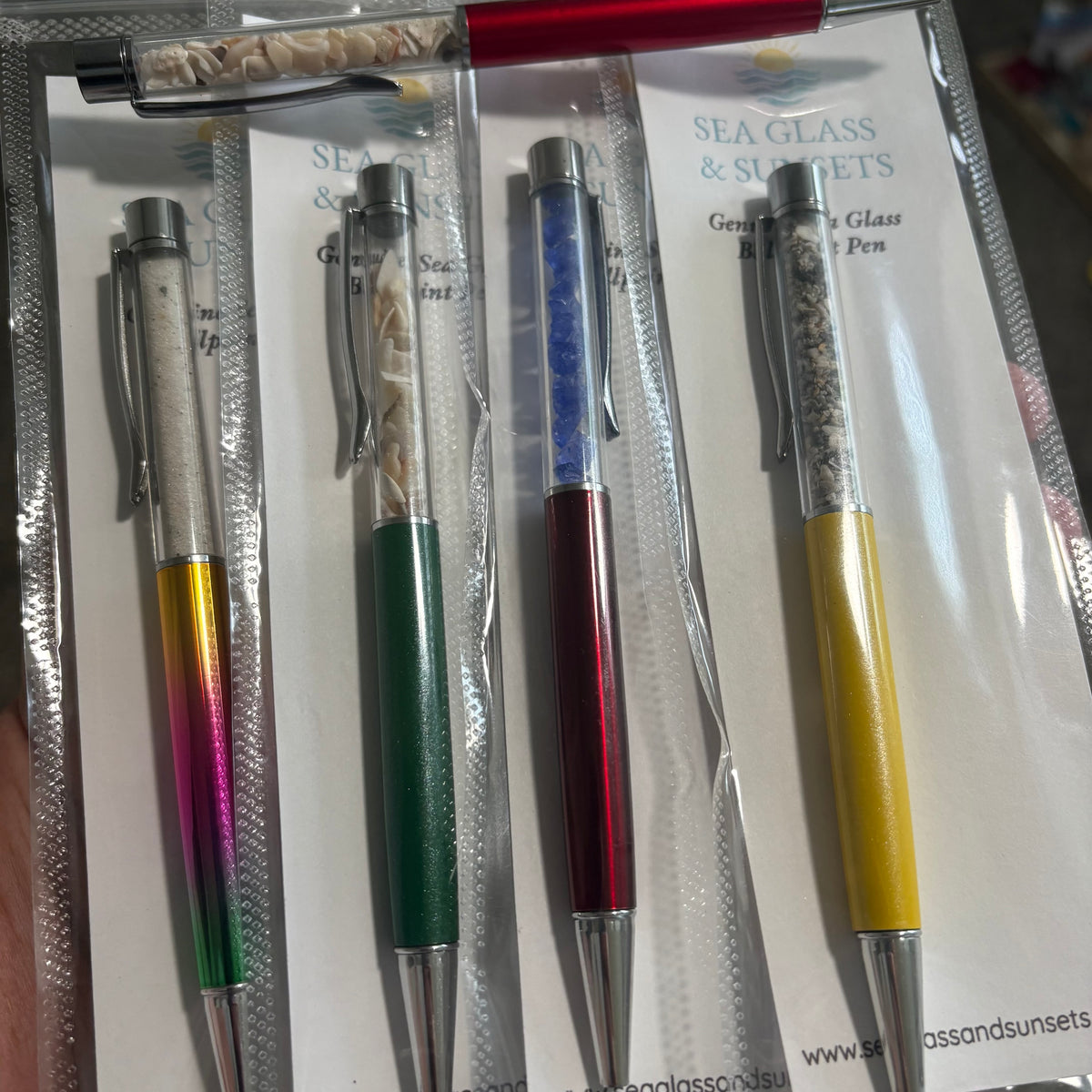 Sea Glass & Shell Pens