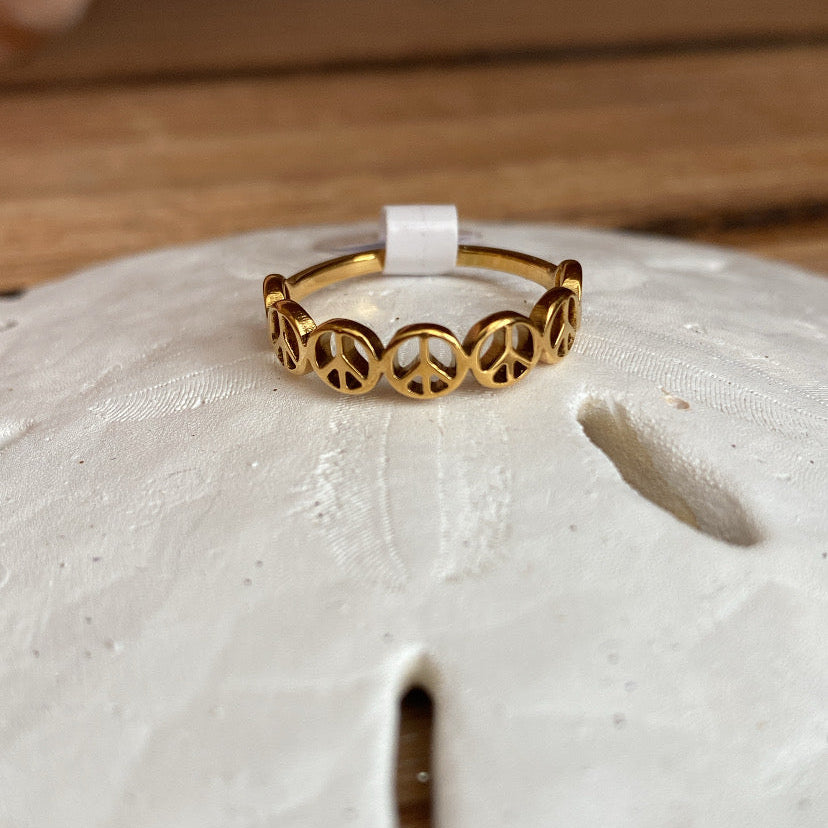 gold peace ring