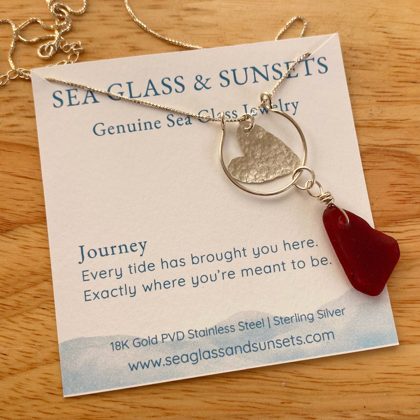 Rare Red Sea Glass Necklace