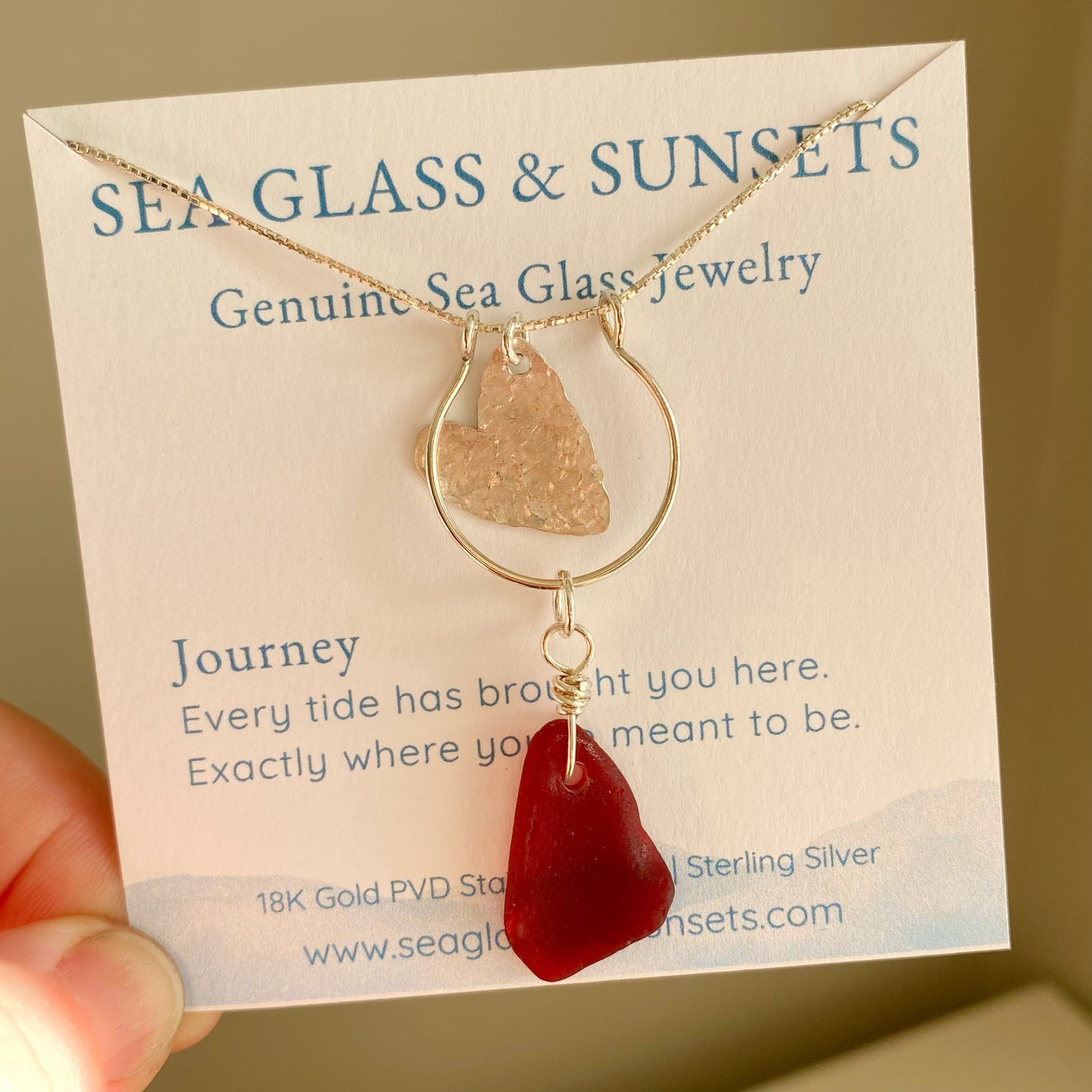 Rare Red Sea Glass Necklace