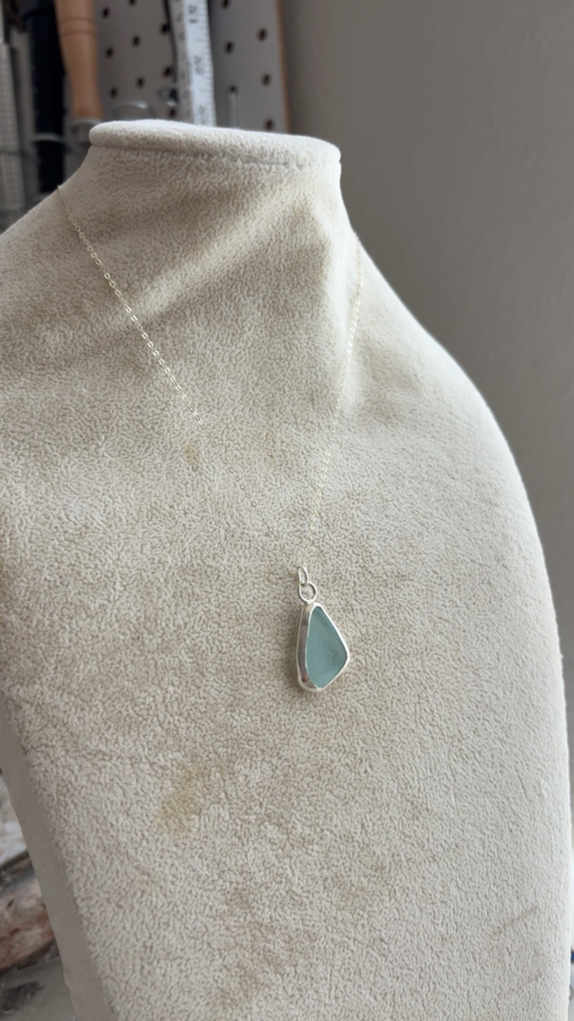 Sea to Shining Sea | Sea Foam Sea Glass Sterling Silver Pendant Necklace