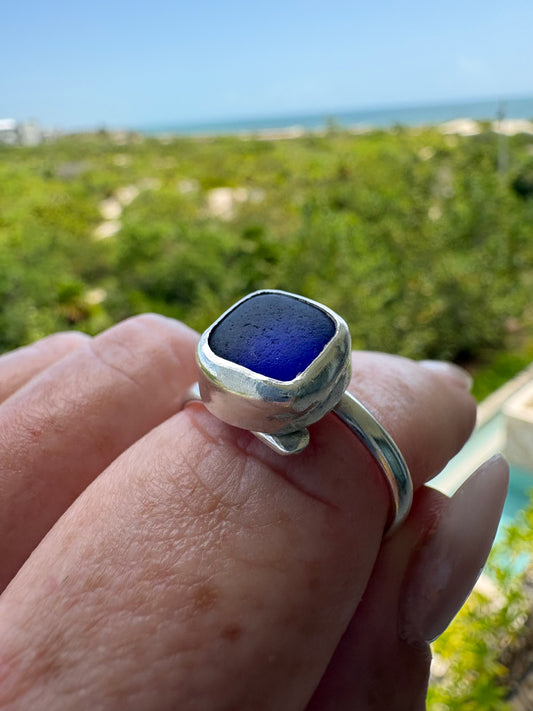 Radiant Rare Adjustable Cobalt Sea Glass