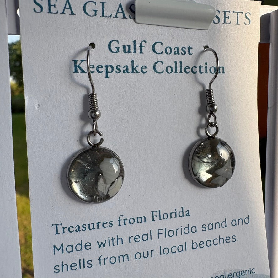 Florida Gulf Coast Sand & Crushed Shell Drop Earrings – Stainless Steel 7