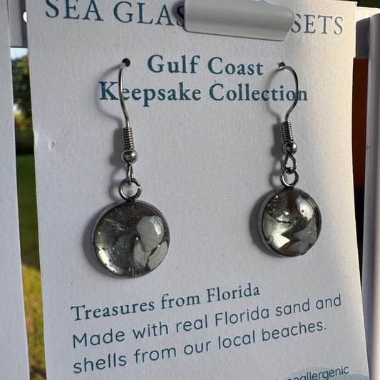Florida Gulf Coast Sand & Crushed Shell Drop Earrings – Stainless Steel 7