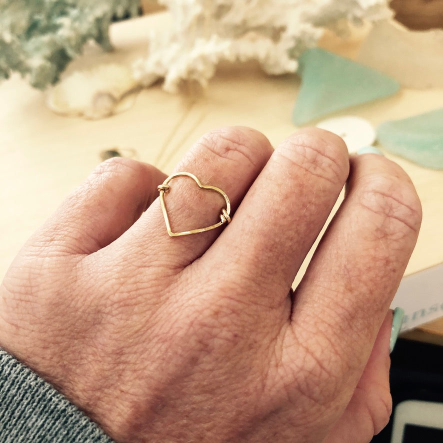 Open Heart Ring | Sterling Silver or Gold Filled