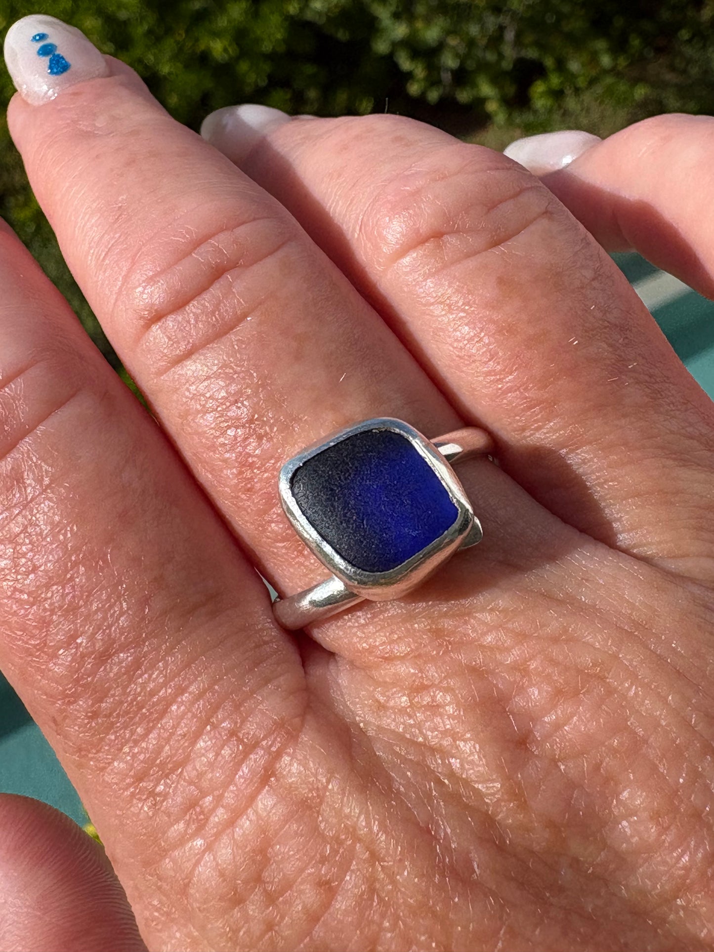 Radiant Rare Adjustable Cobalt Sea Glass