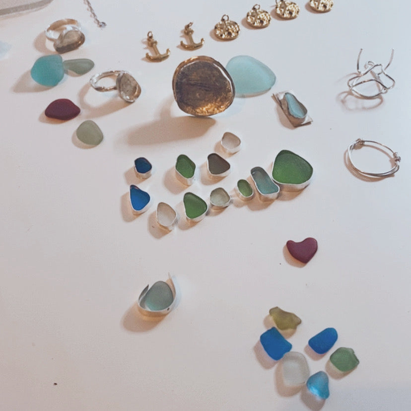 A Happy Little Accident from the Sea | Bezel Set Sea Glass Necklace