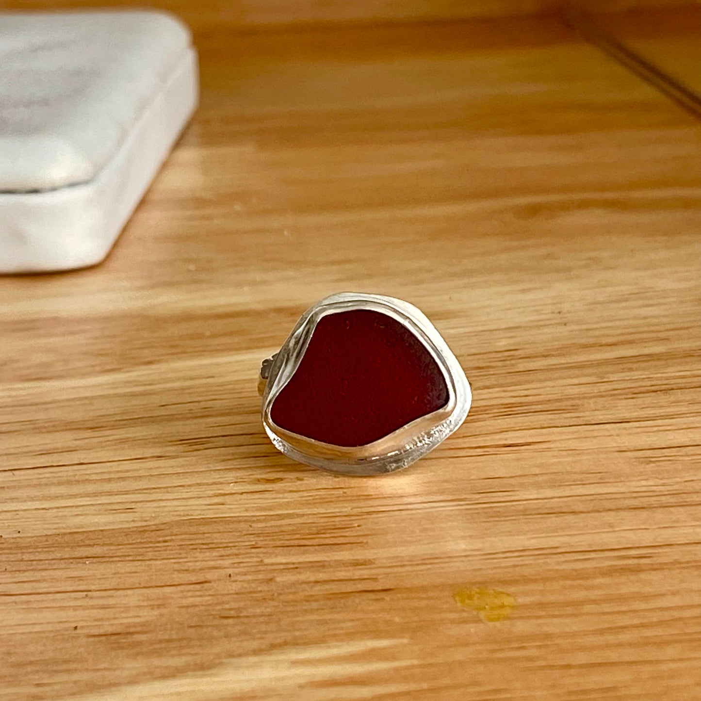 Rare Red Sea Glass Ring | One of a Kind | Size 7.5