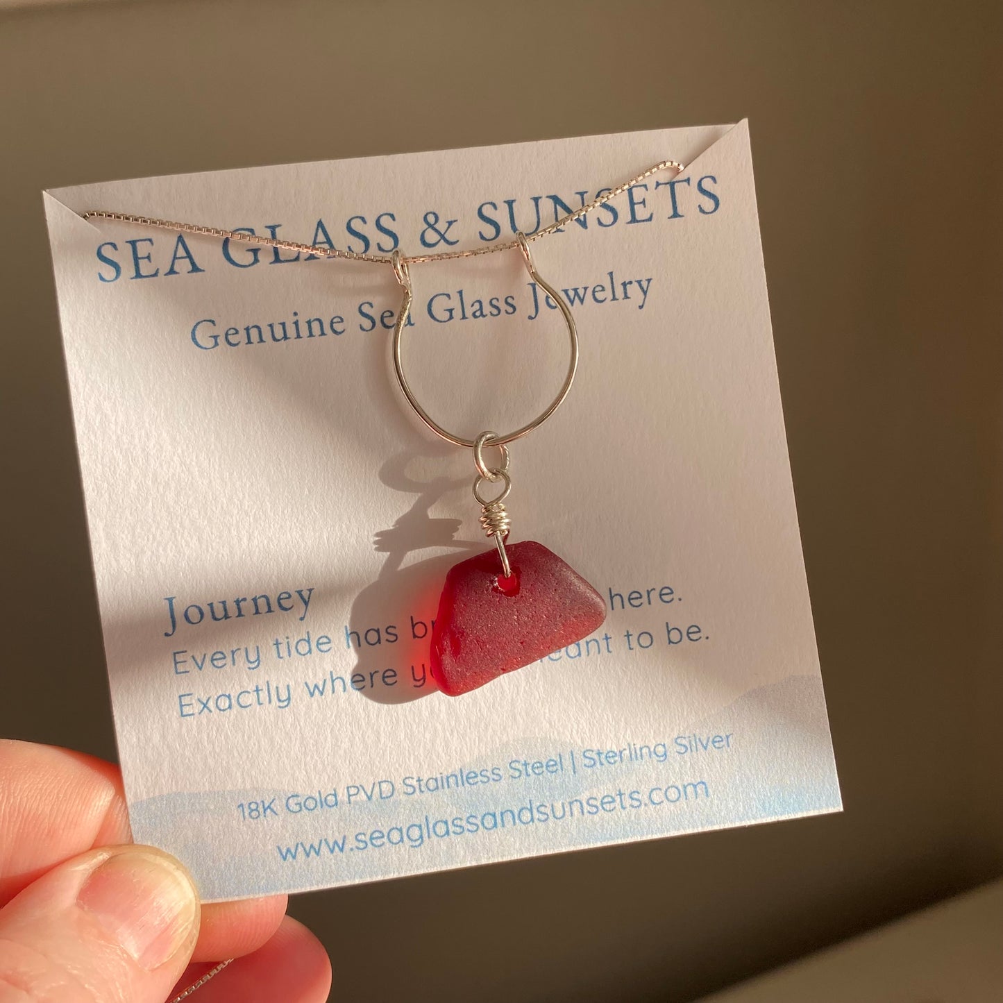 Rare Red Sea Glass Necklace