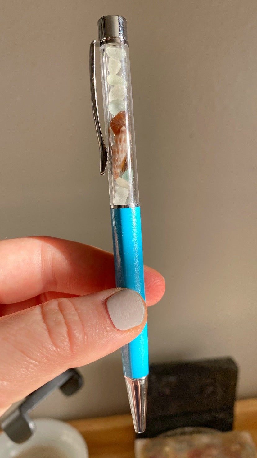 Sea Glass & Shell Pens