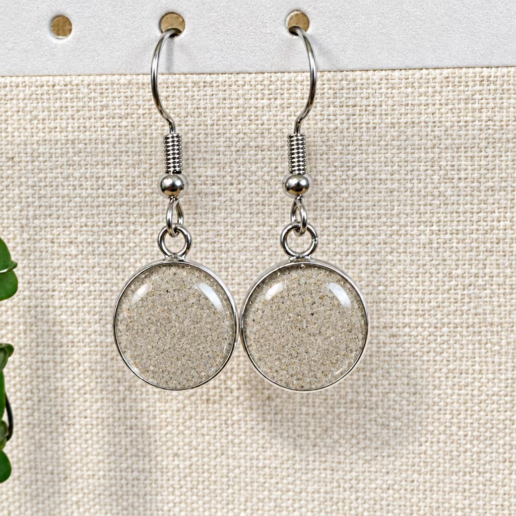 Florida Gulf Coast Sand & Crushed Shell Drop Earrings – Stainless Steel 11
