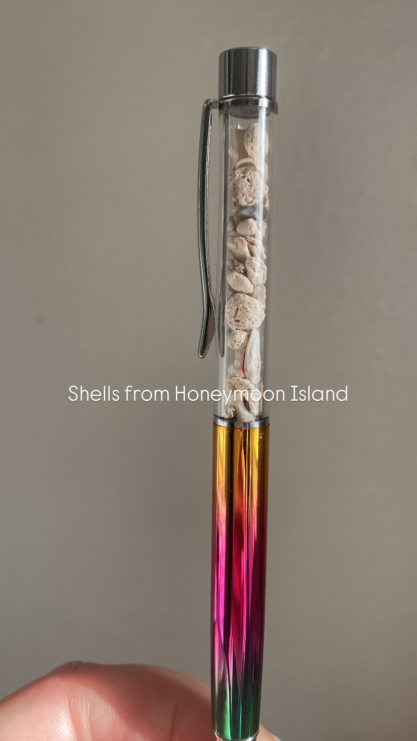 Sea Glass & Shell Pens