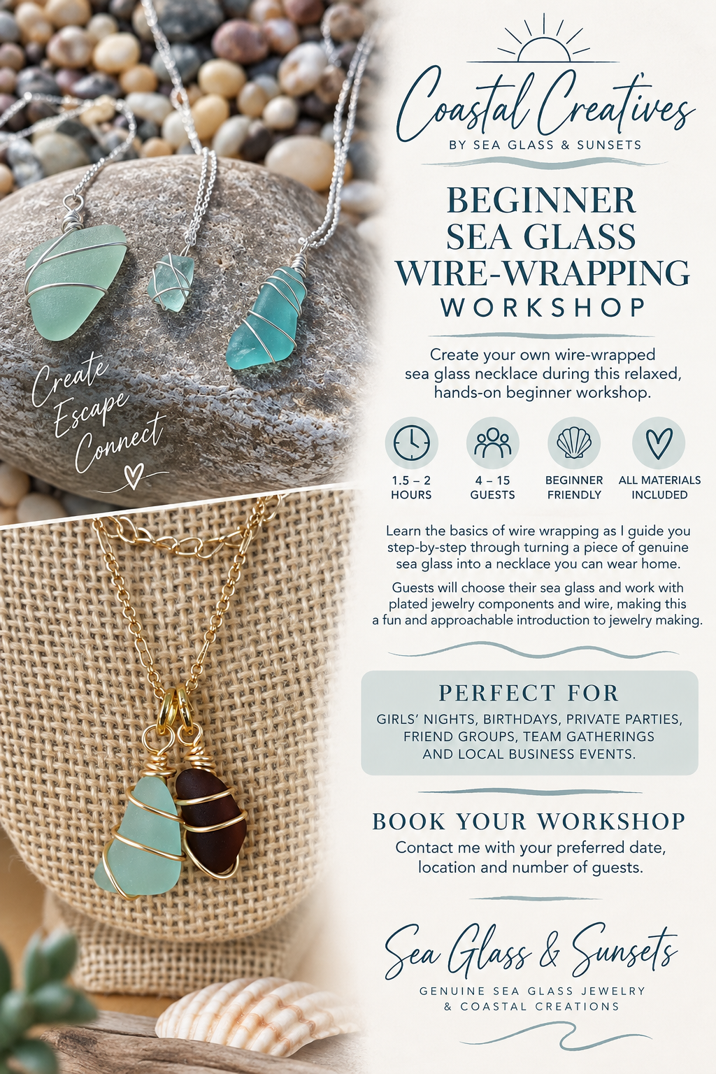 Beginner Wire-Wrapped Sea Glass Necklace Workshop | November 14