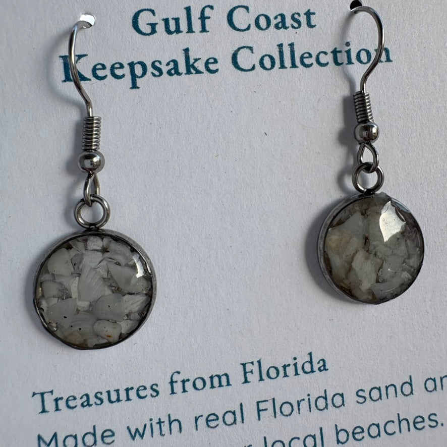 Florida Gulf Coast Sand & Crushed Shell Drop Earrings – Stainless Steel 2