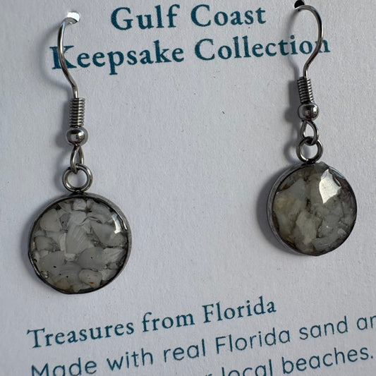 Florida Gulf Coast Sand & Crushed Shell Drop Earrings – Stainless Steel 2