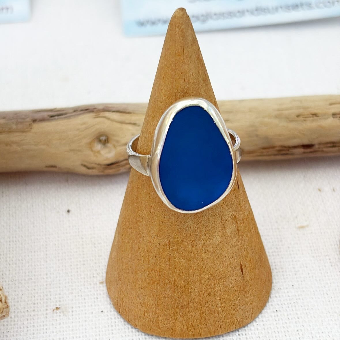 The Voyager Ring | Rare Cobalt Sea Glass