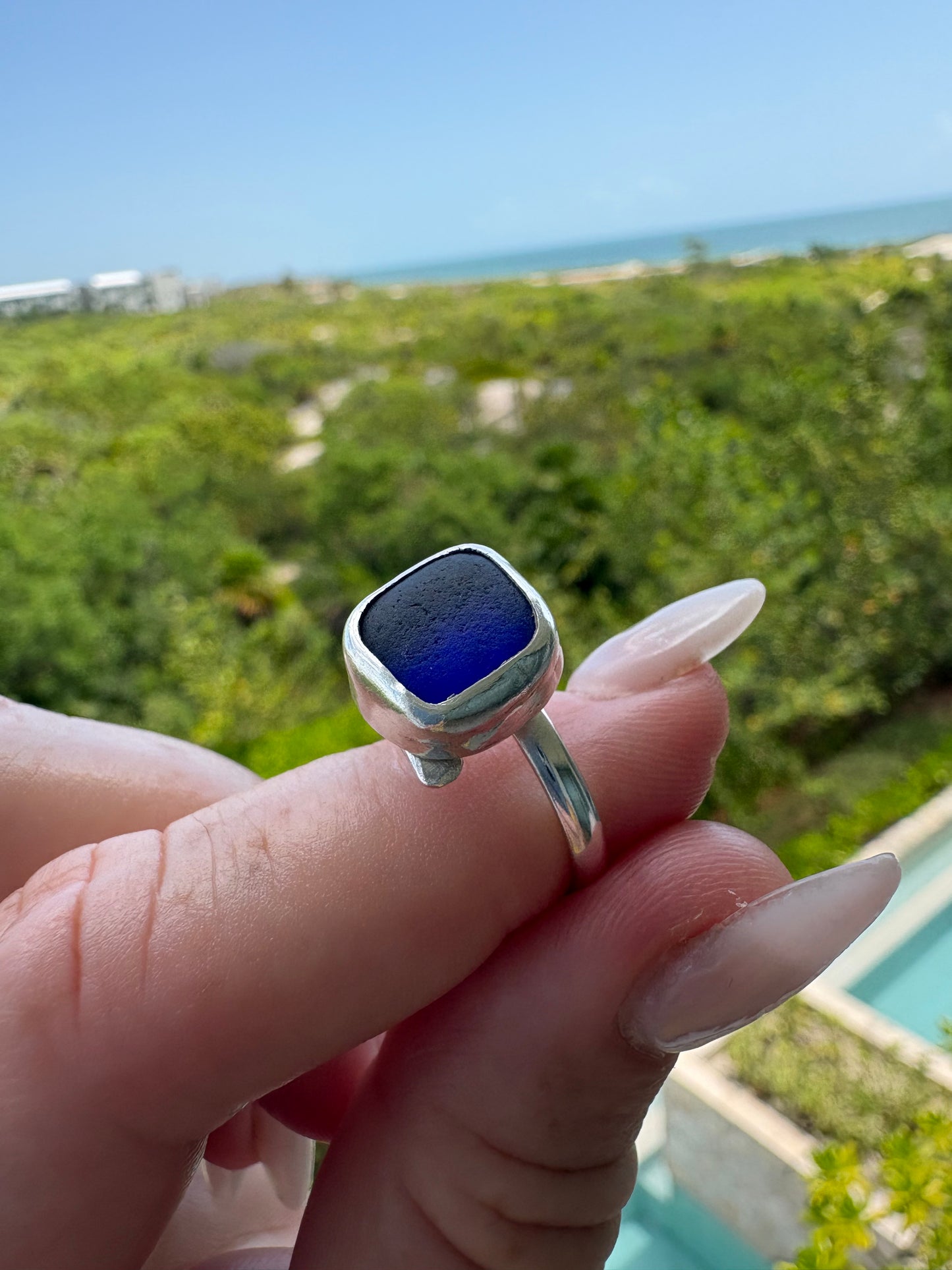 Radiant Rare Adjustable Cobalt Sea Glass