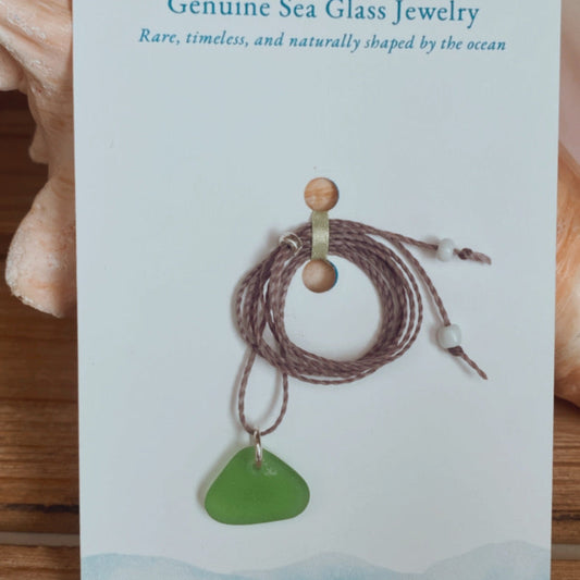 Sea glass on waxed cord