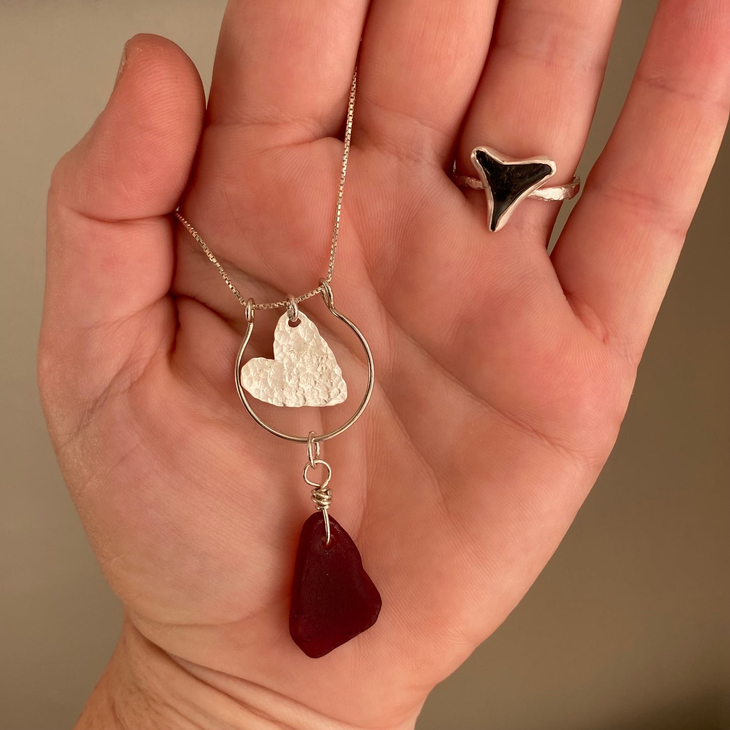 Rare Red Sea Glass Necklace