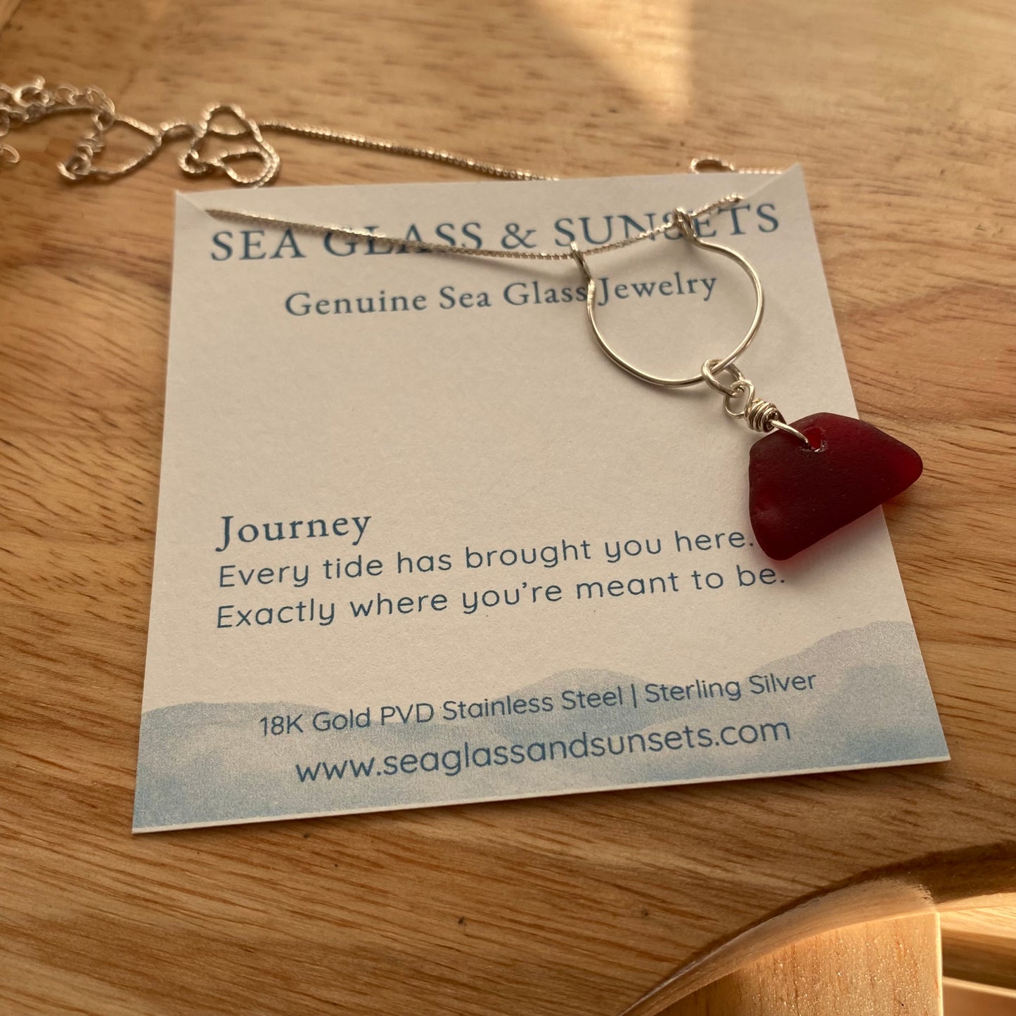 Rare Red Sea Glass Necklace