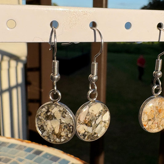 Florida Gulf Coast Sand & Crushed Shell Drop Earrings – Stainless Steel 10