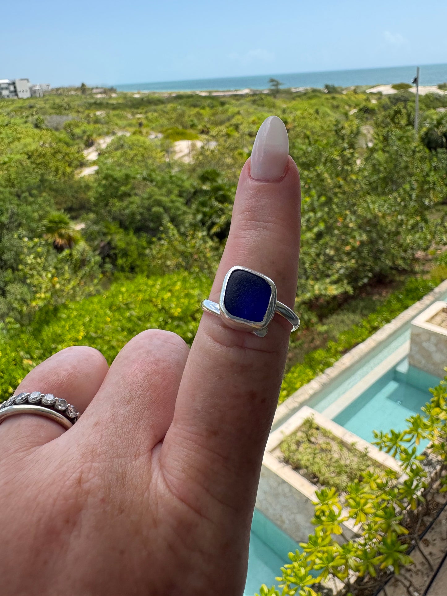 Radiant Rare Adjustable Cobalt Sea Glass