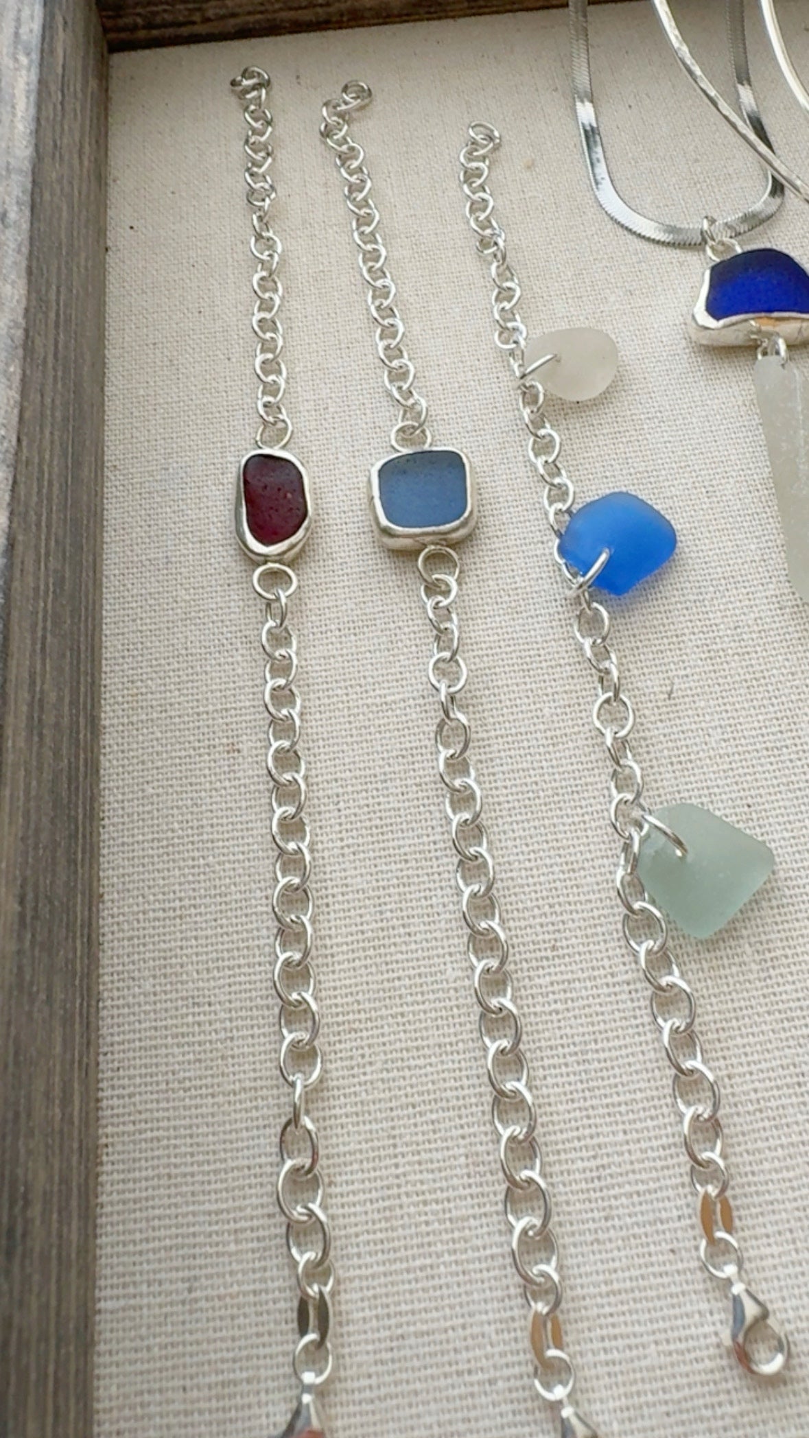 Sea to Shining Sea | Cornflower Blue Sea Glass Sterling Silver Classic Link Bracelet