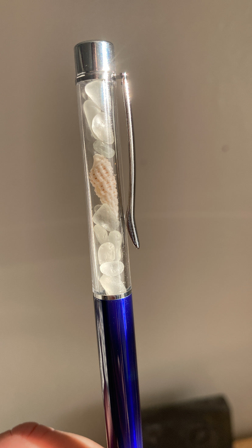 Sea Glass & Shell Pens