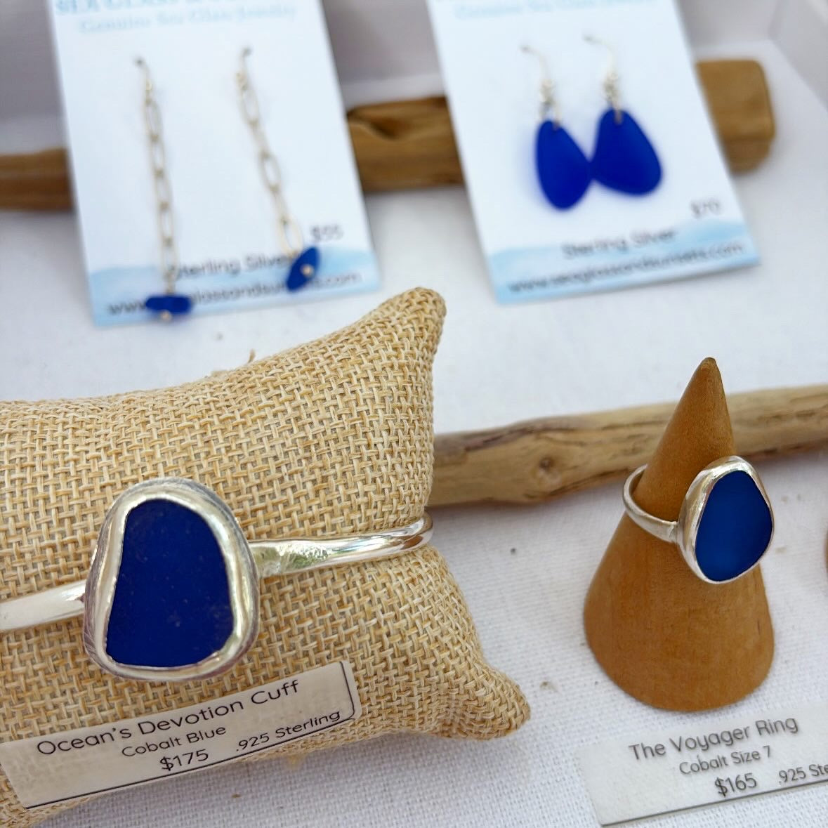 Ocean’s Devotion Cuff | Rare Cobalt Sea Glass