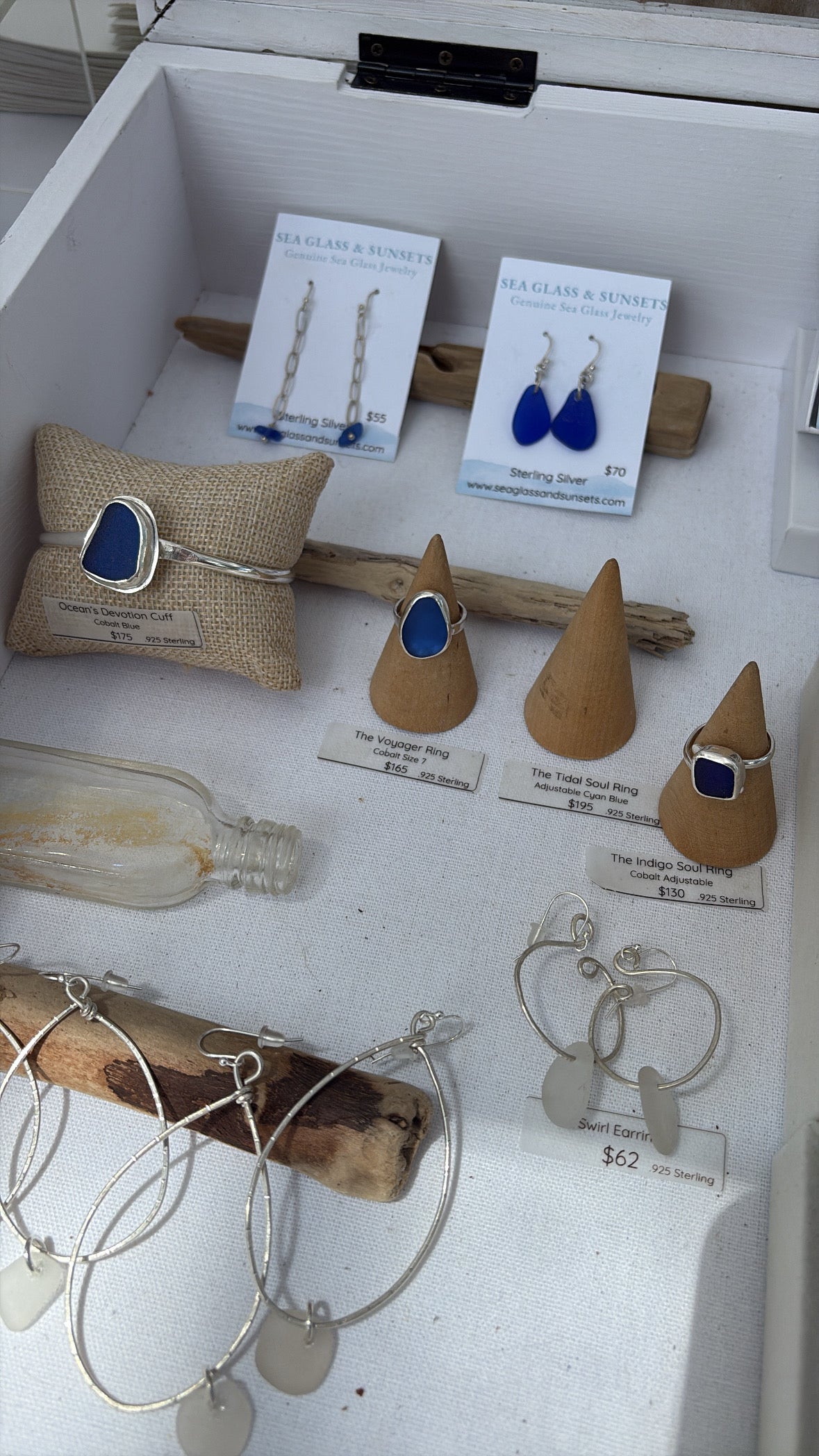 Ocean’s Devotion Cuff | Rare Cobalt Sea Glass