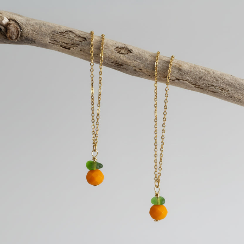 Florida Orange Glass Necklace