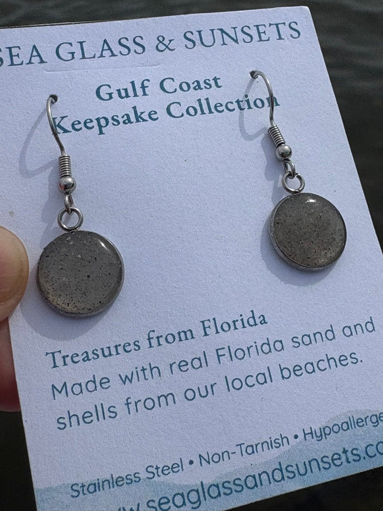 Florida Gulf Coast Sand & Crushed Shell Drop Earrings – Stainless Steel 11