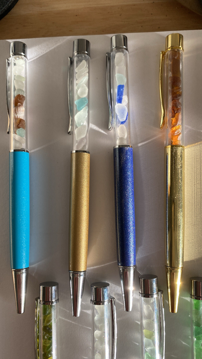 Sea Glass & Shell Pens