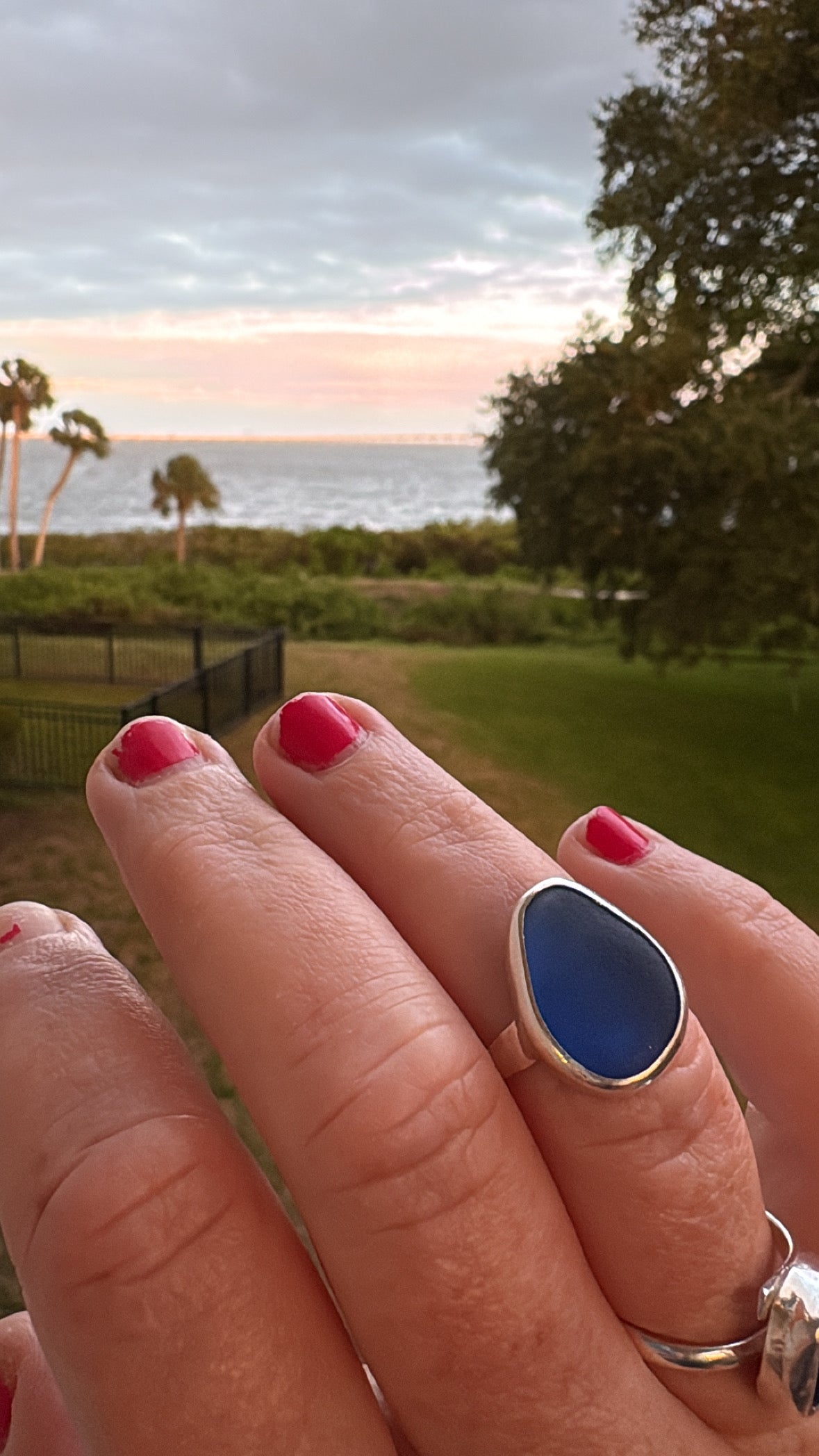 The Voyager Ring | Rare Cobalt Sea Glass