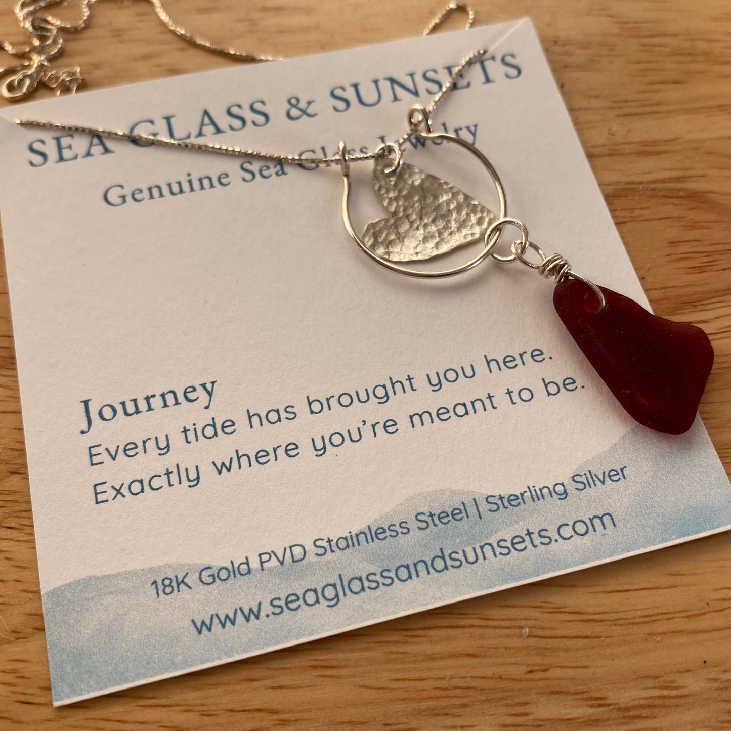 Rare Red Sea Glass Necklace