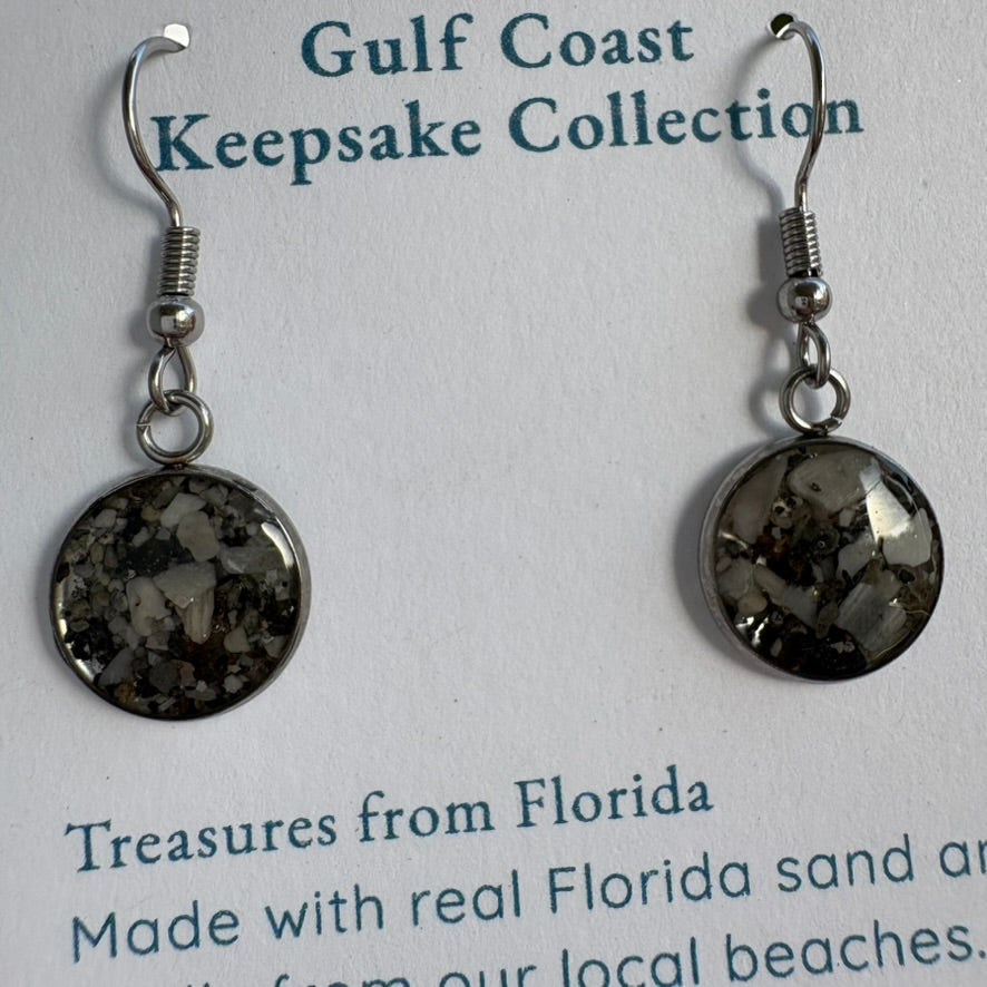 Florida Gulf Coast Sand & Crushed Shell Drop Earrings – Stainless Steel 10
