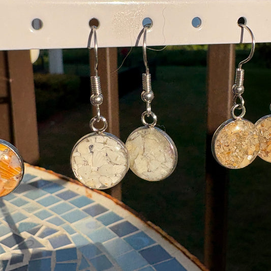 Florida Gulf Coast Sand & Crushed Shell Drop Earrings – Stainless Steel 2