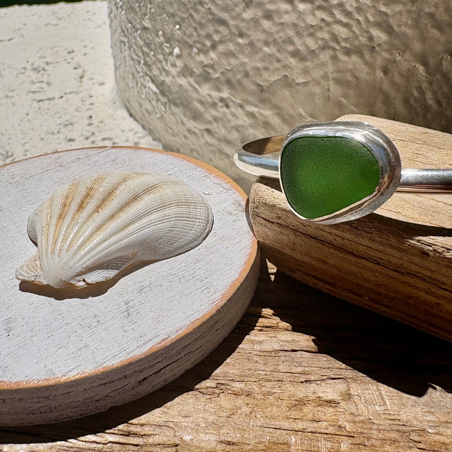 Nature's Promise Cuff | Kelly Green Sea Glass