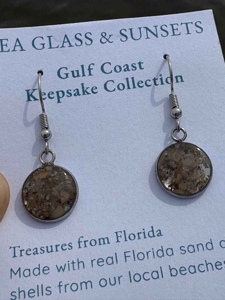 Florida Gulf Coast Sand & Crushed Shell Drop Earrings – Stainless Steel9