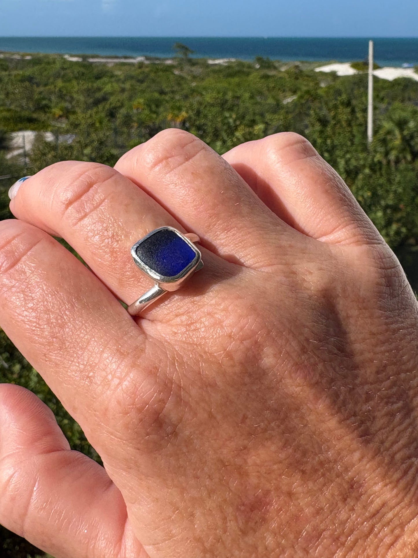 Radiant Rare Adjustable Cobalt Sea Glass