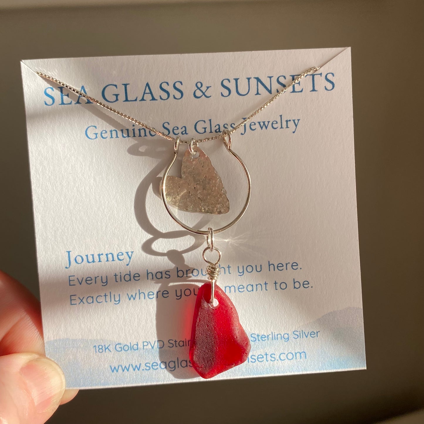 Rare Red Sea Glass Necklace