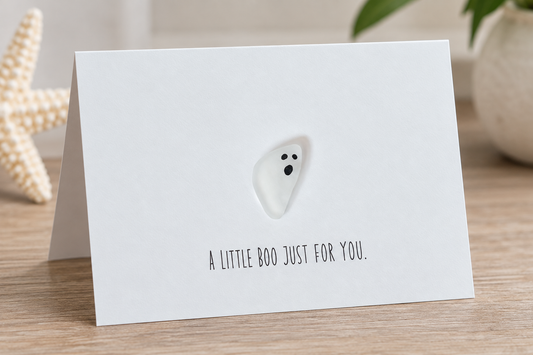 A Little BOO Just for You Sea Glass Greeting Card