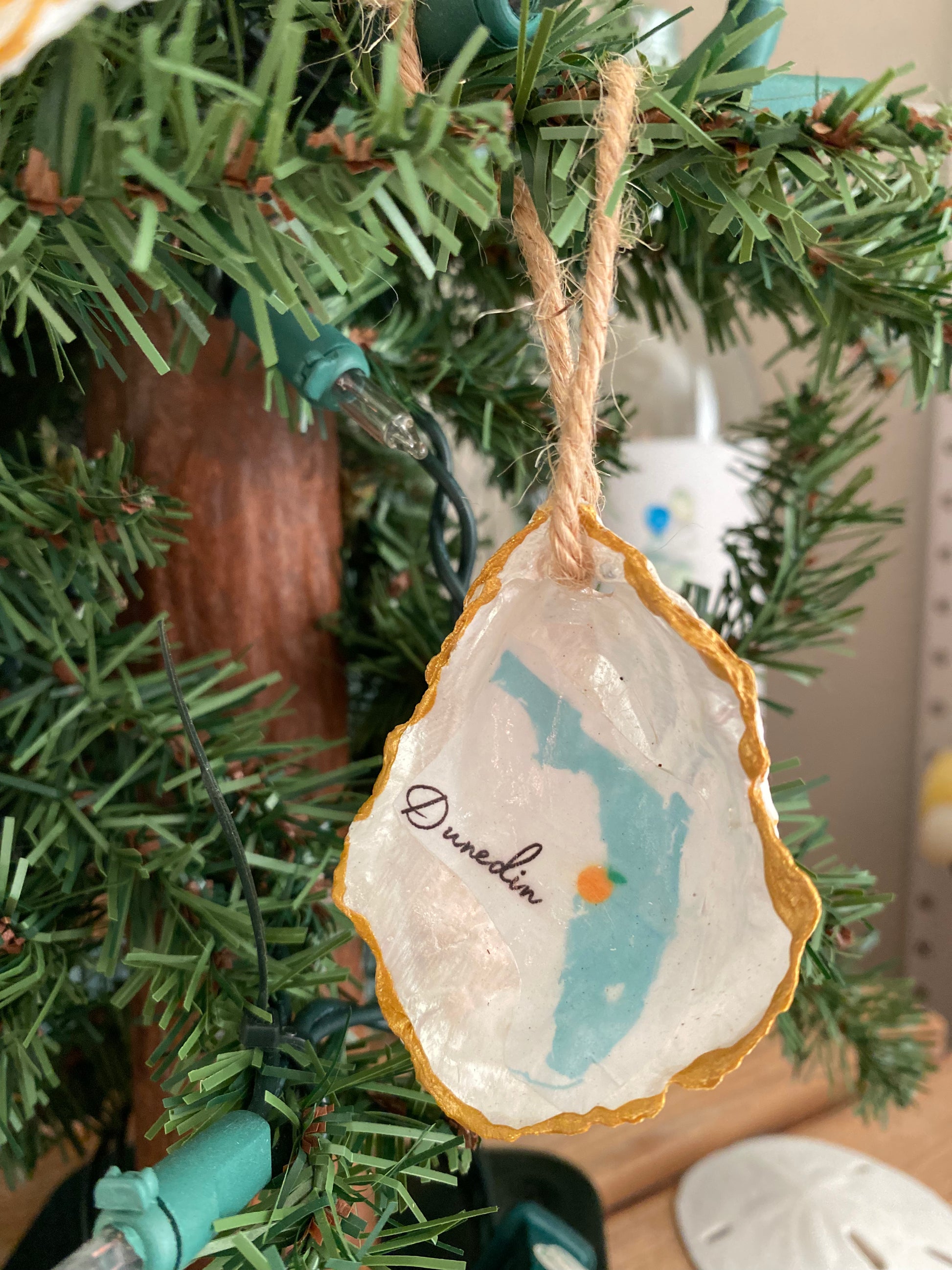 Dunedin Florida State Oyster Shell Ornament