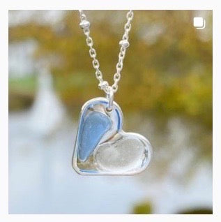 Open Heart Sea Glass Necklace