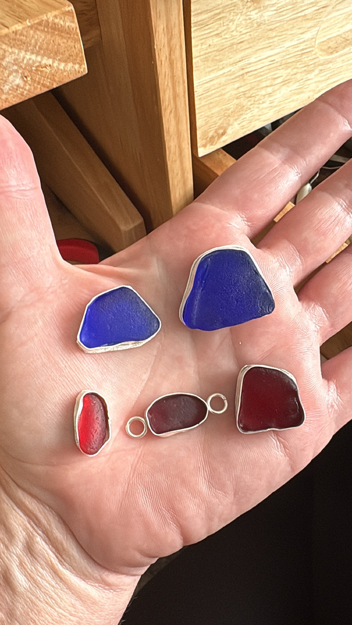Sea to Shining Sea | Cobalt Blue Sea Glass Sterling Silver Collar Necklace