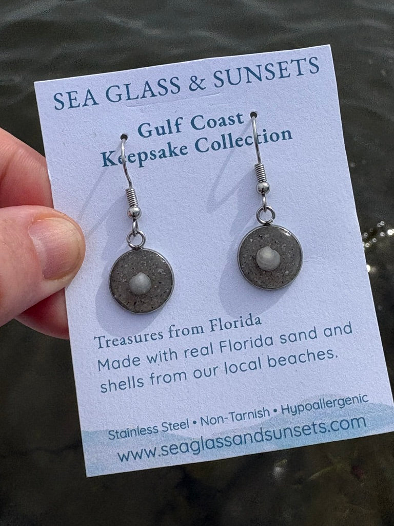 Florida Gulf Coast Sand & Crushed Shell Drop Earrings – Stainless Steel 6